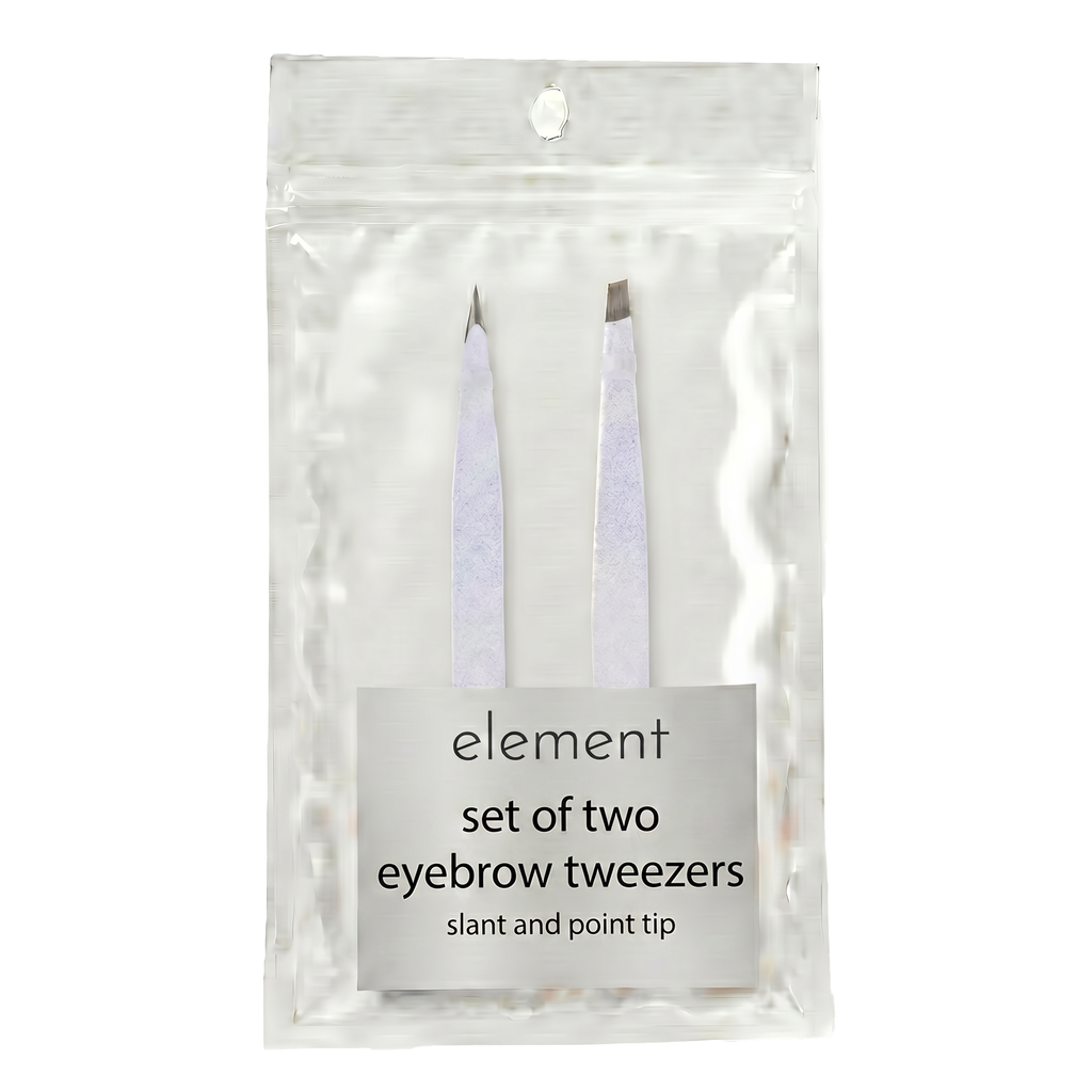 White Eyebrow Tweezers Set of 2