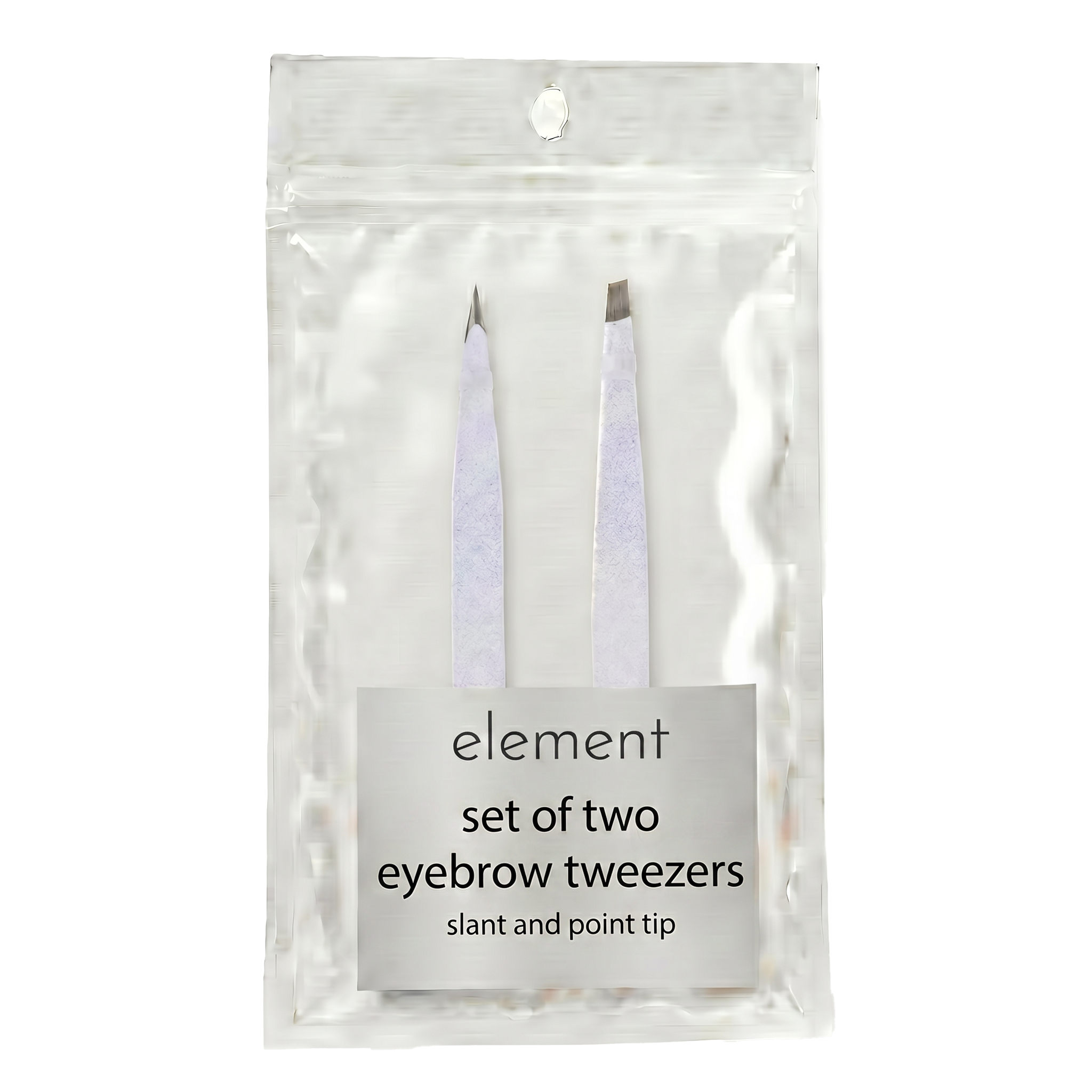 White Eyebrow Tweezers Set of 2