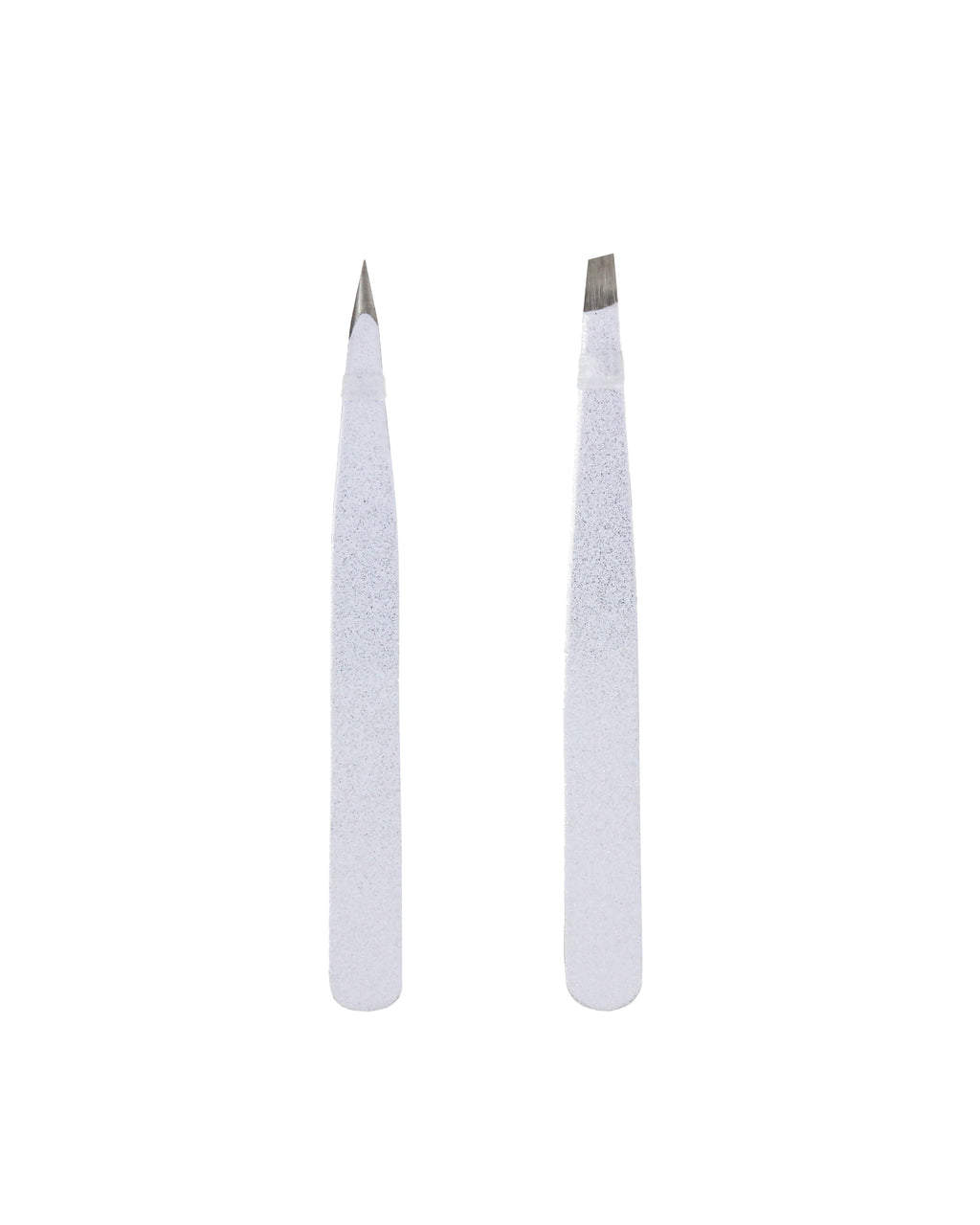 White Eyebrow Tweezers Set of 2